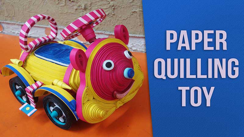 Handmade 3D Paper Quilling Toy Car, Creative Works with Paper Quilling, Paper Art, Paper Car, Paper Toy, Craft with Paper, Paper Quilling Classes, Quilling Art Classes, Best Institute of Quilling Art Classes, Best Art and Craft Classes in Delhi, India